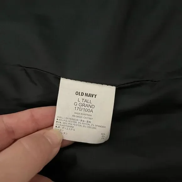 Old Navy Black Button Closure Trenchcoat Size L Tall - Picture 7 of 7